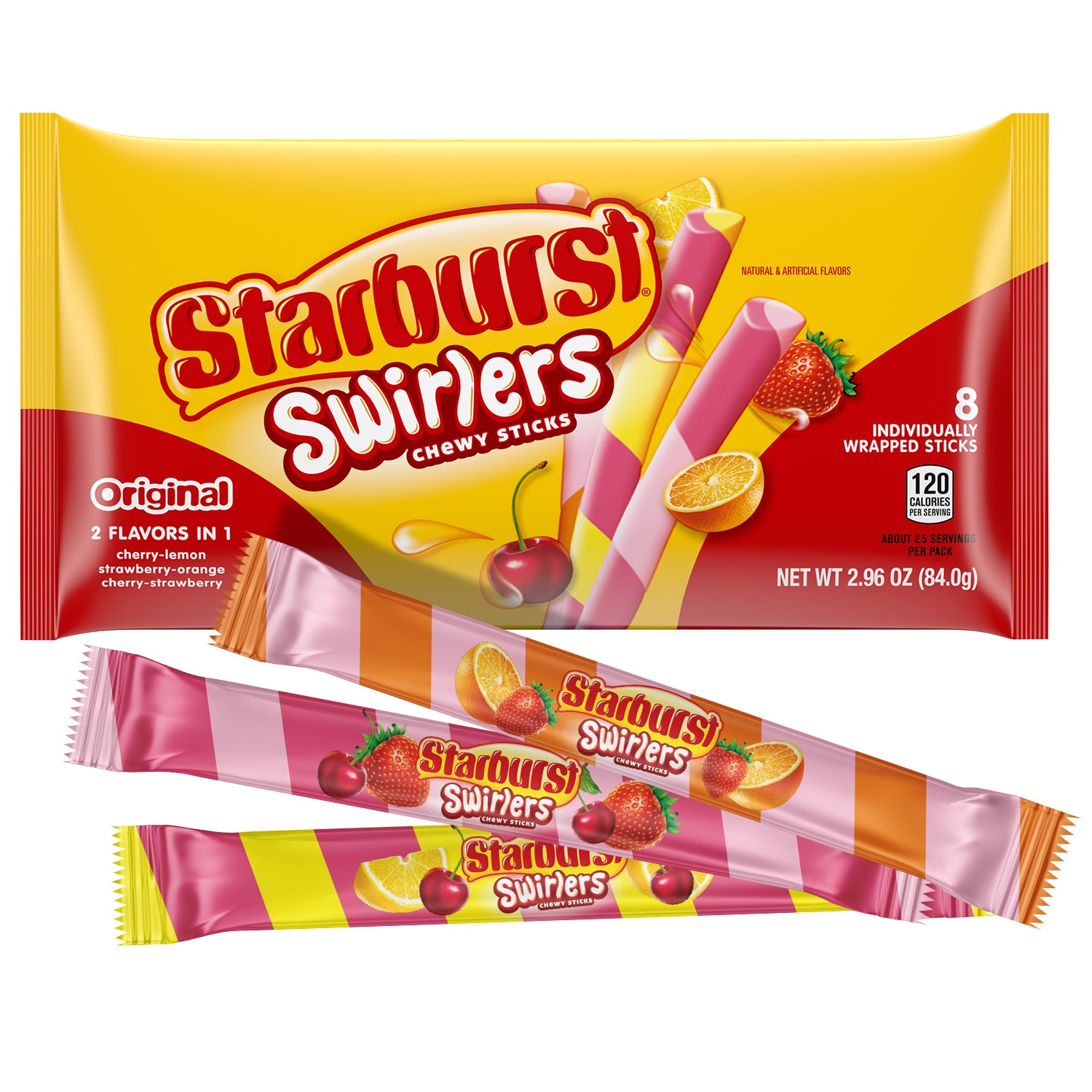 Starburst Swirlers Chewy Sticks Candy Share Size 2.96 oz Bag