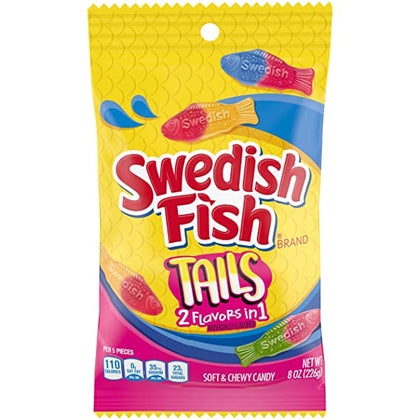 Swedish Fish Tails, 2 Flavors in 1, 8oz