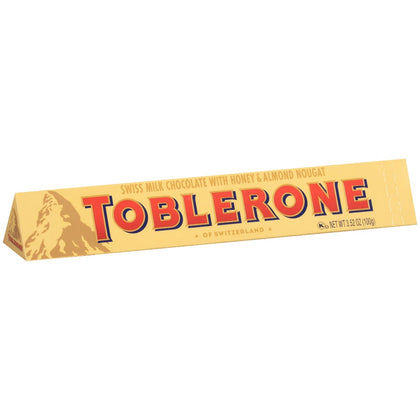 Toblerone Swiss Milk Chocolate with Honey & Almond Nougat, 3.52oz