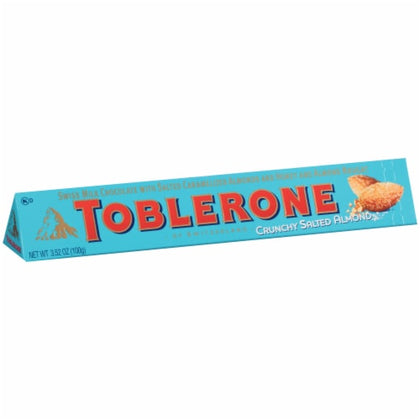 Toblerone Crunchy Salted Almond Swiss Milk Chocolate Bar, 3.52oz