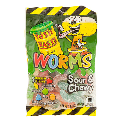Toxic Waste Sour & Chewy Worms, 5oz