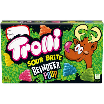 Trolli Sour Brite Reindeer Poop, Sour Gummi Candy, 2.5 oz