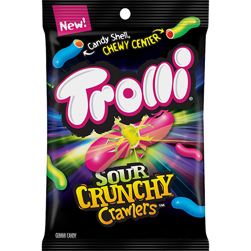 Trolli Sour Crunchy Crawlers Gummi Worms Candy, 3.8 Oz