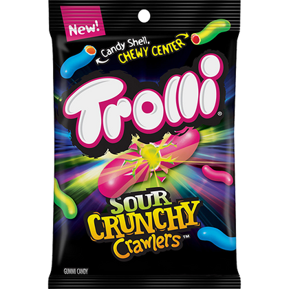 Trolli Sour Crunchy Crawlers Gummi Worms Candy, 3.8 Oz