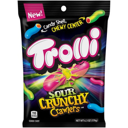 Trolli Sour Crunchy Crawlers Gummi Worms Candy, 6.3oz