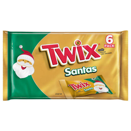 Twix Santas Caramel & Milk Chocolate Cookie Bars, 6 pieces, 6.36oz