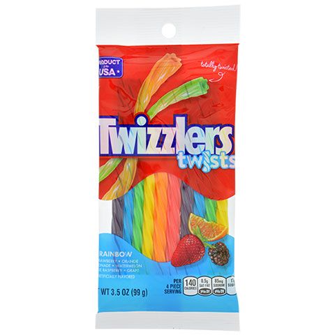 Twizzlers Rainbow Twists Straws, 3.5oz