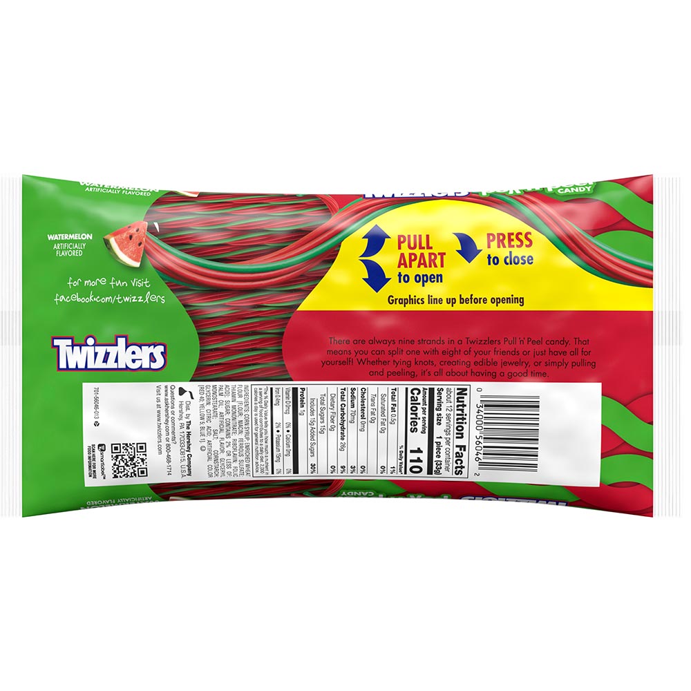 Twizzlers, Pull 'n' Peel Watermelon Chewy Candy, 14 Oz