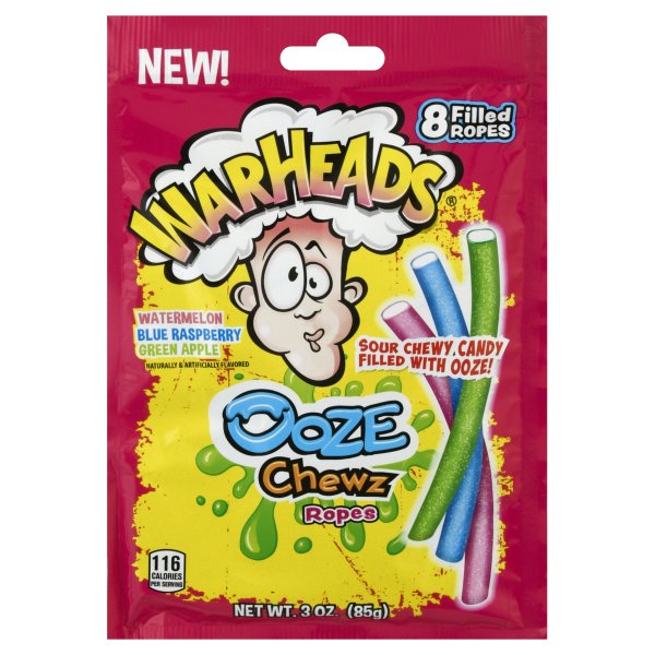 Warheads Ooze Chewz Ropes, 3oz