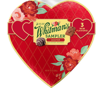 Whitman's Valentine's Assorted Chocolates Sampler Heart, 10.3oz
