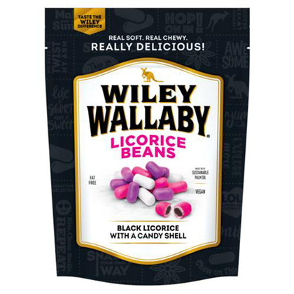 Wiley Wallaby Black Licorice Beans in a Candy Shell, 10 oz