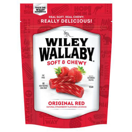 Wiley Wallaby Original Red Licorice, Strawberry Flavor, 10oz