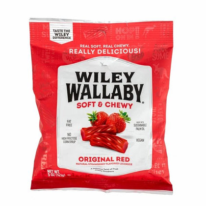 Wiley Wallaby Original Red Licorice, Strawberry Flavor, 5oz