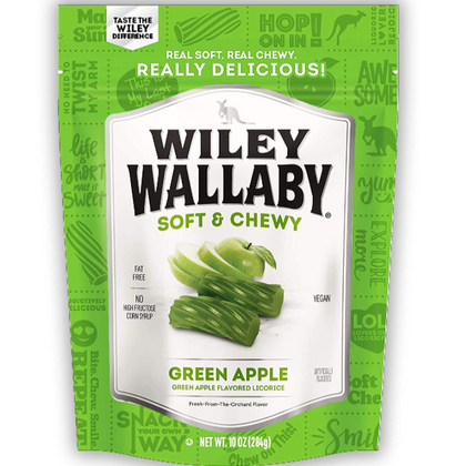 Wiley Wallaby Soft & Chewy Green Apple Licorice, 10oz