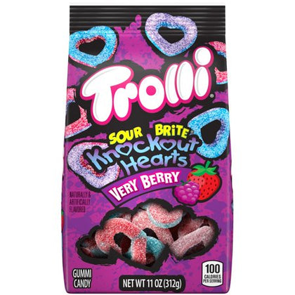 Trolli Sour Brite Very Berry Knockout Hearts Gummi Candy, 11 Oz