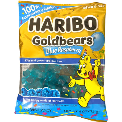 Haribo Goldbears All Blue Raspberry Gummi Candy, 4oz
