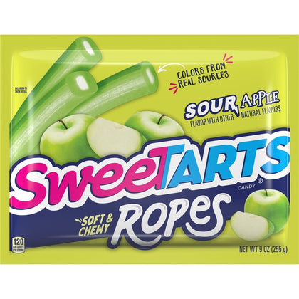 SweeTARTS Sour Apple Soft & Chewy Ropes Candy, 9 oz