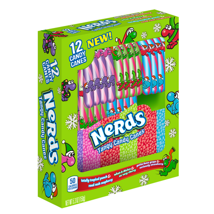 Nerds Tangy Christmas Candy Canes, 5.3oz
