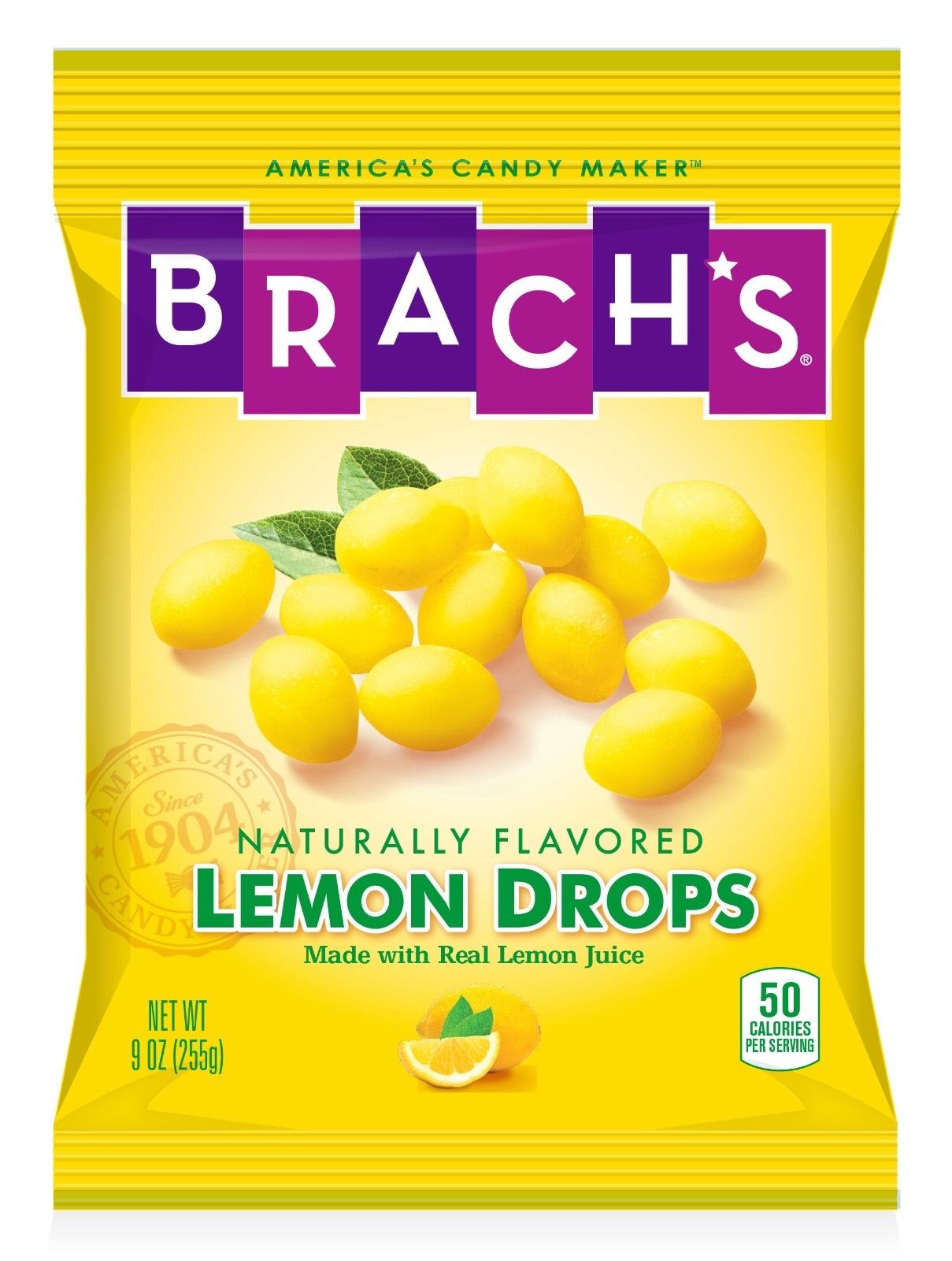 Brach's Lemon Drops Made with Real Lemon Juice, 9oz. Bag