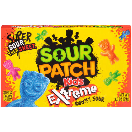 Sour Patch Kids Extreme Sour Soft and Chewy Candy, Theater Box, 3.5oz