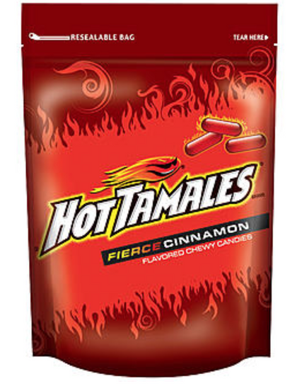 Hot Tamales Fierce Cinnamon Flavored Chew Candies, 10oz. Standup Resealable Bag