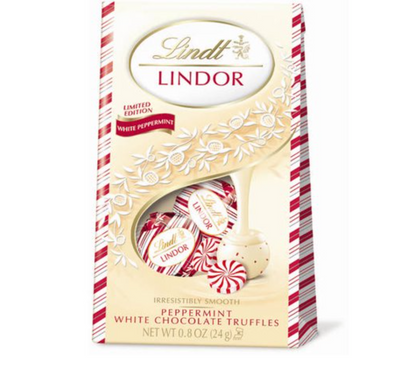 Lindt Lindor Holiday White Peppermint Truffles, 0.8 Oz