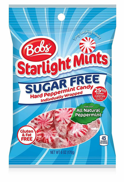 Bobs Sugar Free Starlight Mints Candy, Peppermint Flavor, 6 oz
