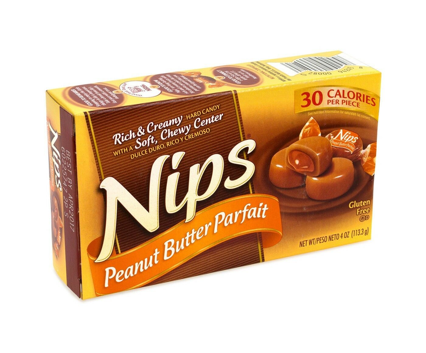 Nestle Nips Peanut Butter Parfait Hard Candy with a Soft, Chewy Center, 4oz