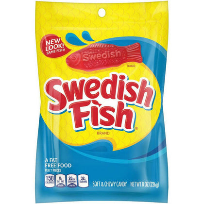 Swedish Fish Soft and Chewy Candy, 8oz Bag