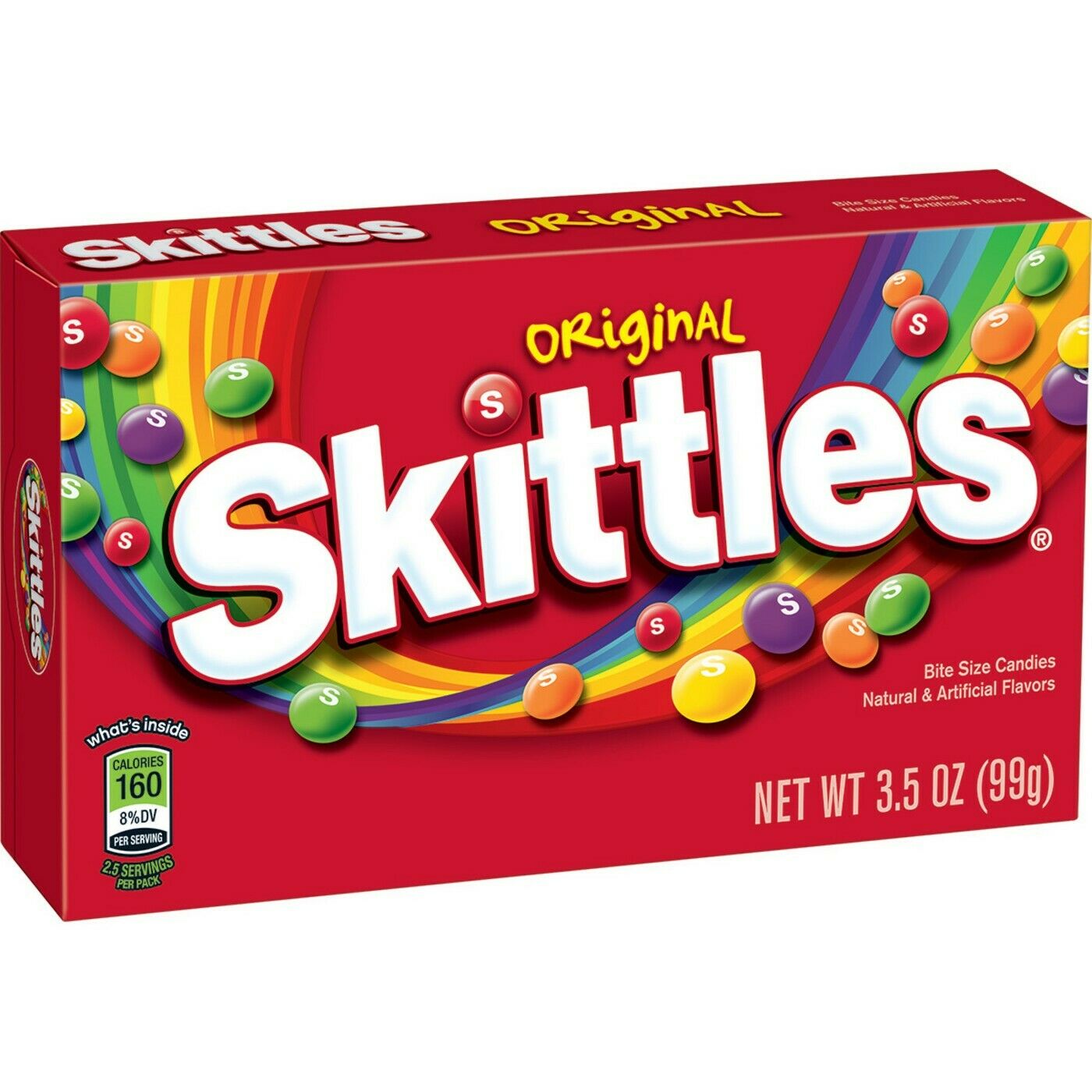 Skittles Original Bite Size Candies, Theater Box, 3.5oz
