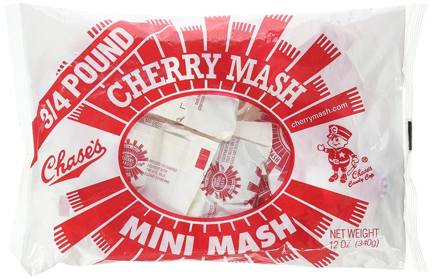 Chase's Cherry Mash, Mini Mash Candy, 12oz. Bag