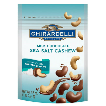 Ghirardelli Milk Chocolate Sea Salt Cashew, 4.8oz Bag