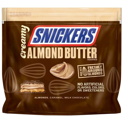 Snickers Creamy Almond Butter Fun Size Square Candy Bars, 7.7-Ounce Bag