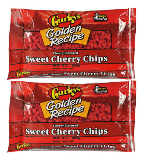 (2 Bags) Gurleys Golden Recipe Sweet Cherry Flavored Baking Chips, 10oz