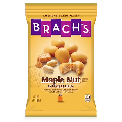 Brach's Maple Nut Goodies Roasted Peanuts in Toffee with Maple Coating, 7oz. Bag