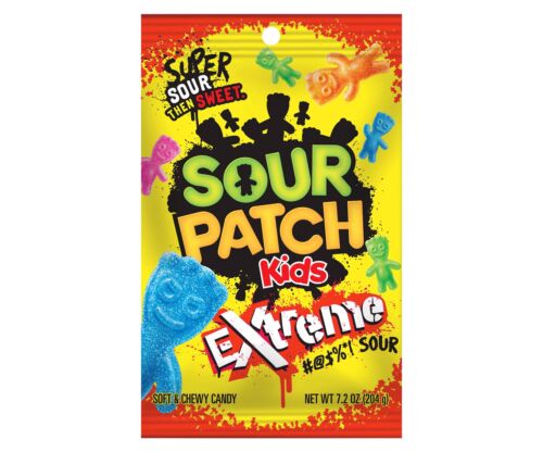Sour Patch Kids Extreme Sour Soft and Chewy Candy, 7.2oz Bag